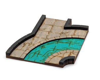 Sewer - Wide-to-Connector - Corner 1-Exit A // Add-On Dungeon Tile, Finished, Ready for Use // Customizable Battle Map for RPGs like D&D