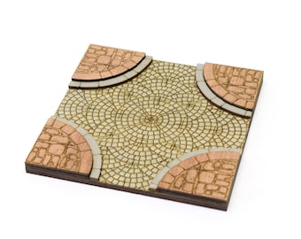 Upper City - Connector - Intersection 4-Way A // Add-On Dungeon Tile, Finished, Ready for Use // Customizable Battle Map for RPGs like D&D
