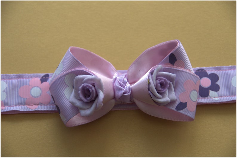 kawaii choker roses bow collar violet and white choker Romantic lace collar Pink collar LILA BOW CHOKER Sweet girl Lolita choker