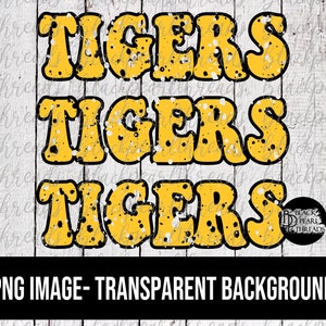 Gold Yellow Tigers Splatter PNG File | Sublimation, Screen Print, DTF, DTG File | Instant Digital Download Png File