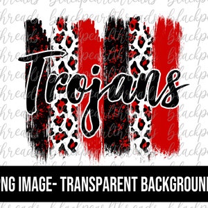 Trojans Penseelstreken PNG-bestand | Sublimatie, Zeefdruk, DTF, DTG File | Instant Digitale Download Png-bestand