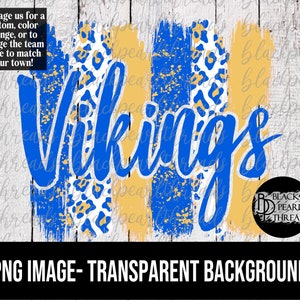 Vikings Royal and Gold Brushstrokes PNG File | Sublimation, Screen Print, DTF, DTG File | Instant Digital Download Png File