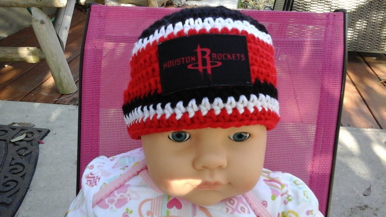 basketball beanie Houston Rockets inspired baby hat toddler hat winter hat photo prop