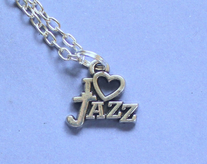 Silver Jazz Necklace,Jazz Themed Gift,Gift for Jazz Lover,Jazz Lover Gift,Music Student Gift,Jazz Player Necklace,Music Gift,Stocking Filler