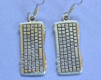 Keyboard Earrings,Silver Computer Earrings,Laptop Earrings,Silver Computer Charm,Computer Geek Gift,Computer Themed Gift,Office Secret Santa