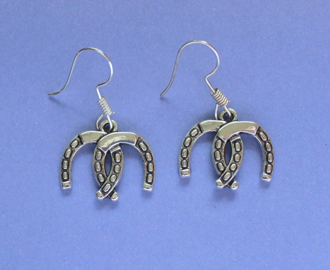 Silver Horseshoe Earringshorse Earringshorse Rider Etsy UK
