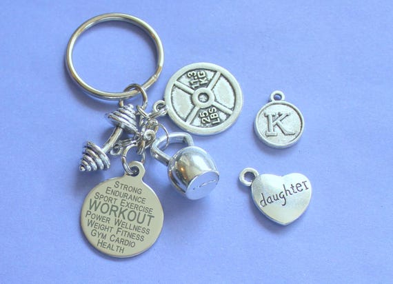 Gym Keyring,gym Themed Gift,personal Trainer Keyring,dumbell