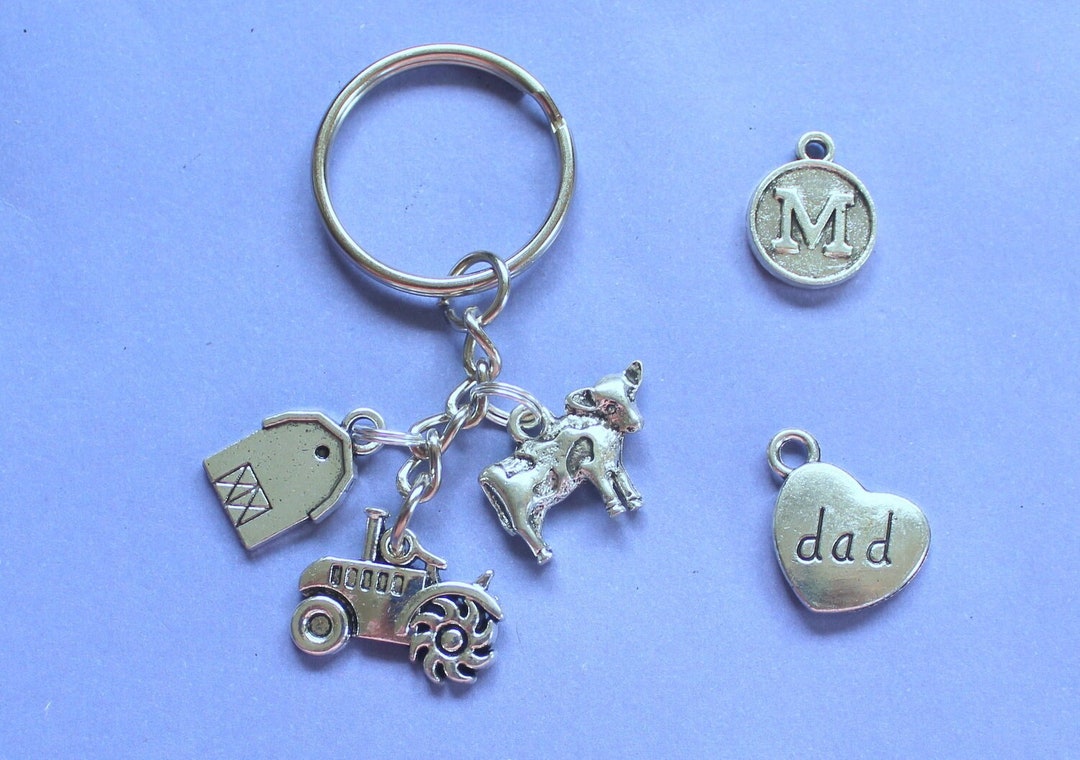 Cattle Farmer Keyring,cow Farmer Keyring,gift for Dairy Farmer,cow ...