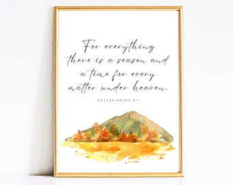 Minimalistische Bibel Vers Wandkunst für Christen | Prediger 3:1