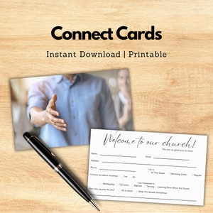Welkomst- en gebedsverzoekkaarten - Direct downloaden, afdrukbare Connect-kaarten voor kerkleden en gasten