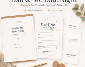 Papa mich Datum Nacht druckbare Aktivität Kit, Vatertag Andenken Geschenk (PDF)