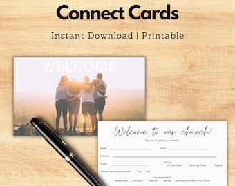 Carte de demande de prière, modèle de bienvenue à imprimer pour l'église, à télécharger instantanément