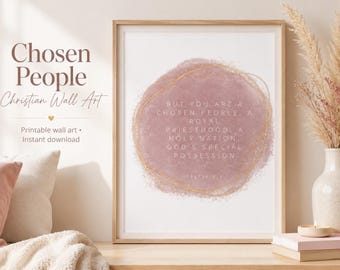 Bibel-Vers-Wandkunst, christlicher Druck des königlichen Priestertums (digitaler Download)