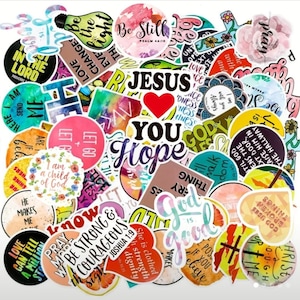 Christian Sticker Pack, Bible Verse Vinyl Stickers (5, 10, or 50), Inspirational Faith-Based Stickers for Journals, Gifts, and Water Bottles