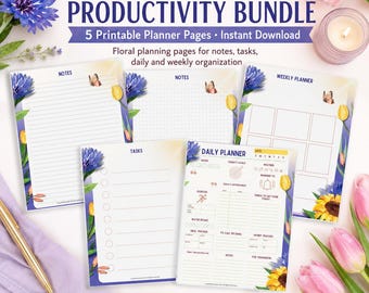 Produktivitäts-Bundle, tägliche Wochenplaner (Instant Download)