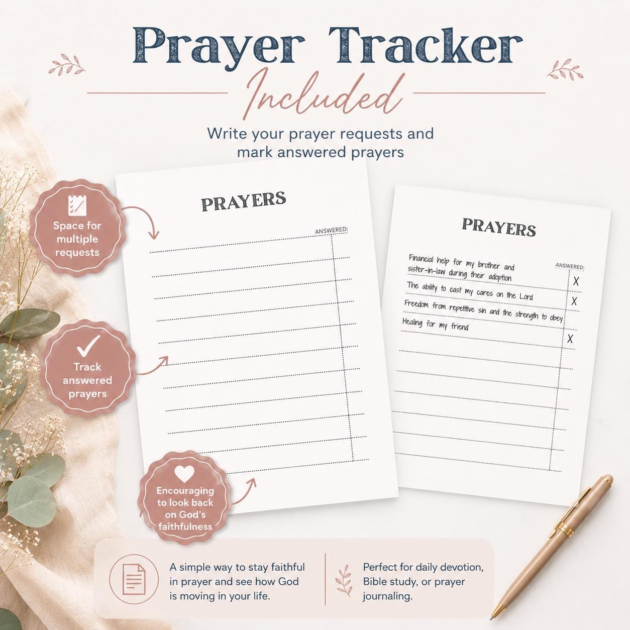 Printable Daily Bible Study and Prayer Tracker for Christians - Etsy