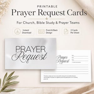 Printable Prayer Request Cards, Church Bible Study Ministry (PDF Download)