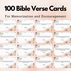 100 Bible Verse Cards | Inspirational Daily Mini Scripture Cards | Encouragement Prayer Printable Cards | Perfect for Vision Boards