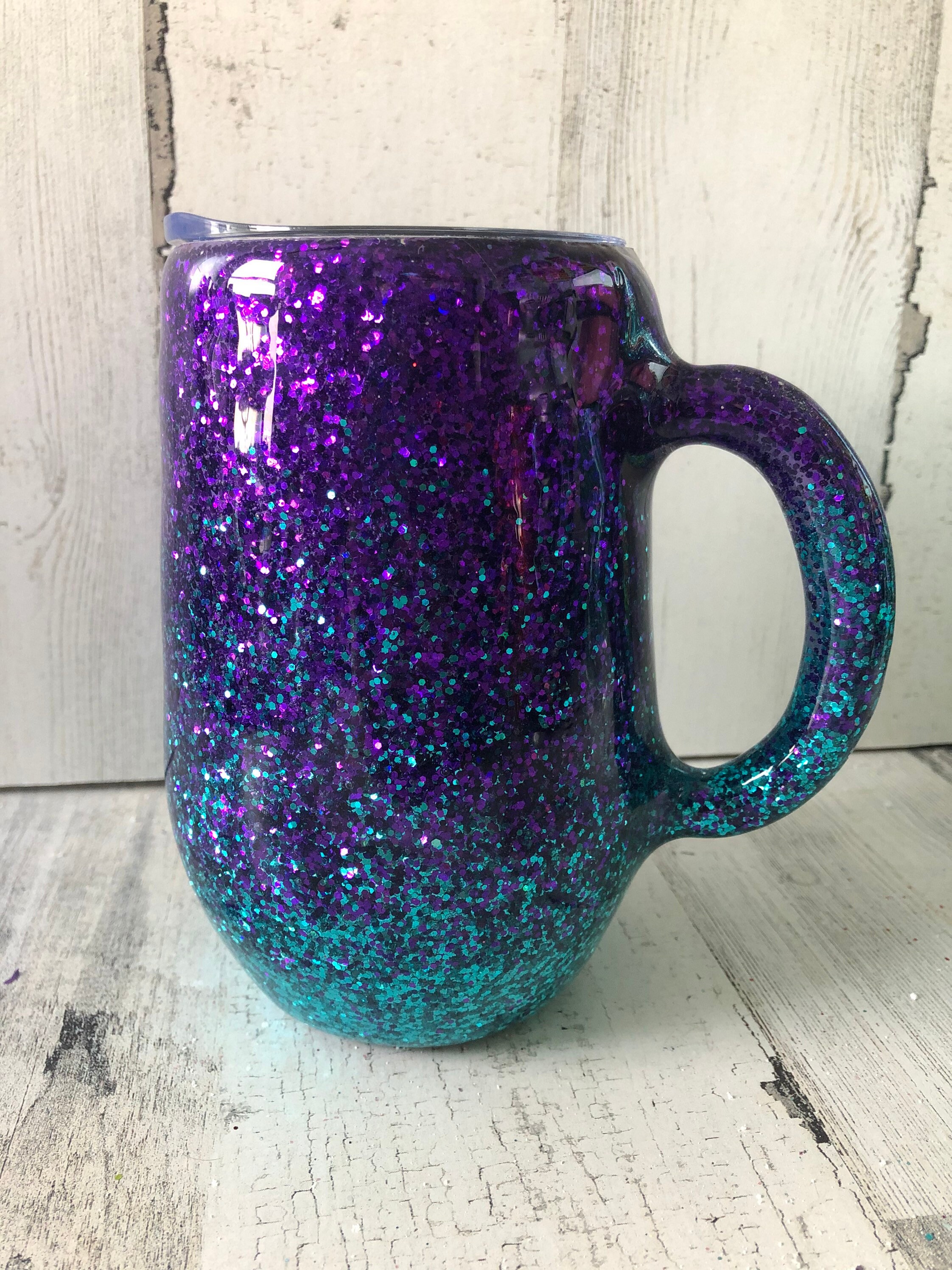 Glitter Coffee Mug Cup Tamaño de 16 oz Acero inoxidable Etsy