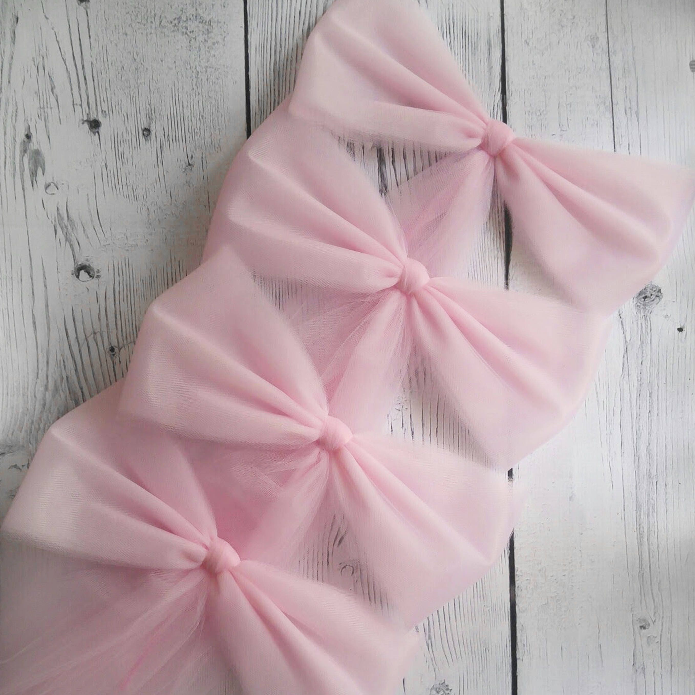 Tulle Pink Pew Bow Pink Pew Decorations Wedding Pew Bow Etsy