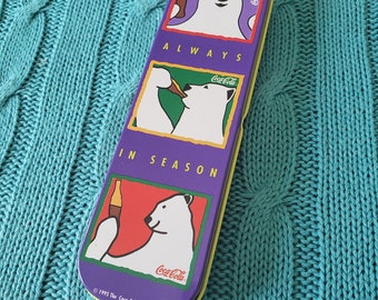 1995 Coca-Cola Polar Bears Pen Pencil Case 90s Always In Season