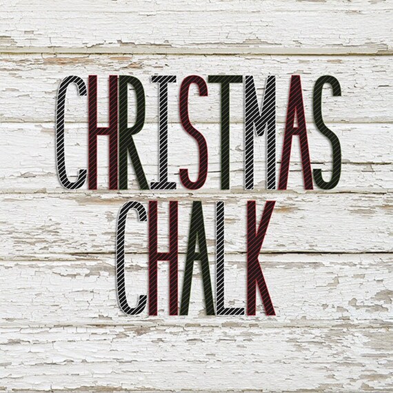 Chalk Effect Christmas Word Art Photoshop Brushes, Christmas Word