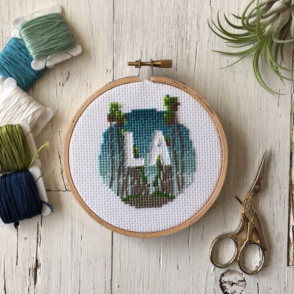 Los Angeles Cross Stitch - LA Cross Stitch - California Cross Stitch - City Cross Stitch - Modern Cross Stitch - City Pride