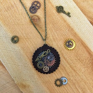 Steampunk Victorian Clockwork Necklace