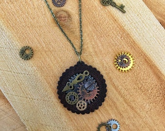 Steampunk Victorian Clockwork Necklace