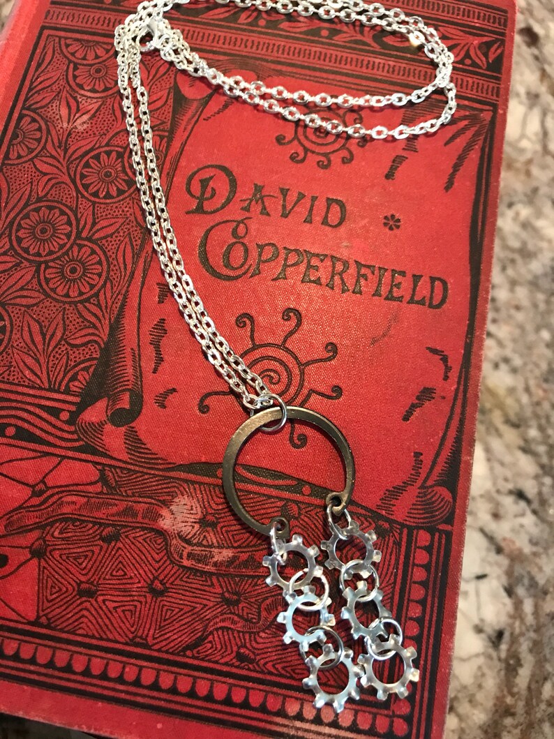 Black Tiered Retaining Ring Necklace Etsy