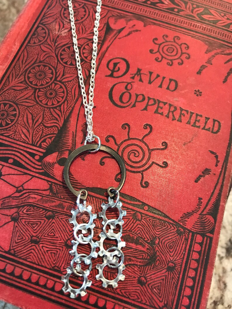 Black Tiered Retaining Ring Necklace Etsy