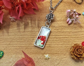 Red Floral Necklace