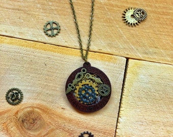 Steampunk Victorian Clockwork Necklace