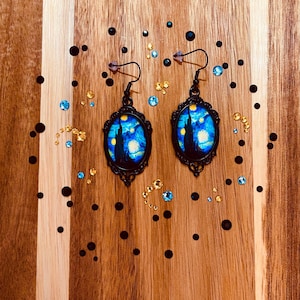 Van Gogh Stainless Steel Earring, Van Gogh Jewelry,Starry Night Earrings