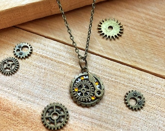 Steampunk Delicate Clockwork Necklace