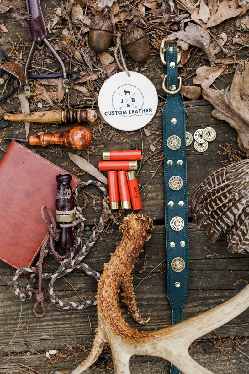 Leather Dog Collar // 12 Gauge Shotgun Shell Dog Collar Etsy
