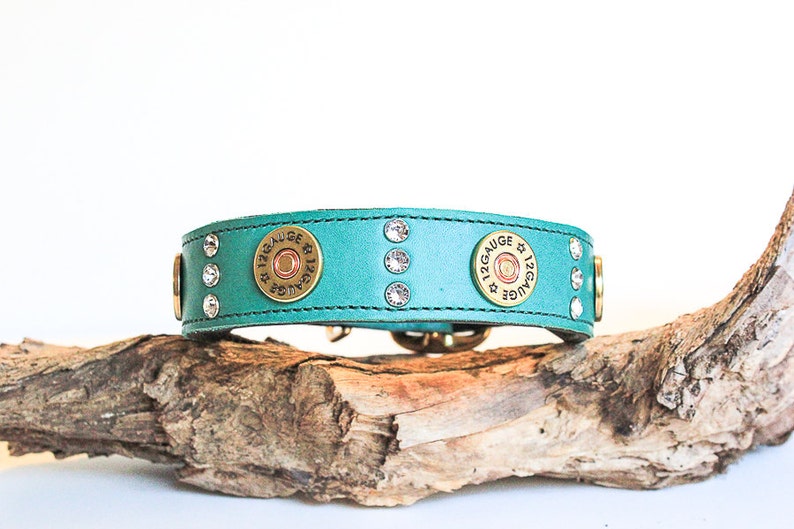 Leather Dog Collar // 12 Gauge Shotgun Shell Dog Collar | Etsy