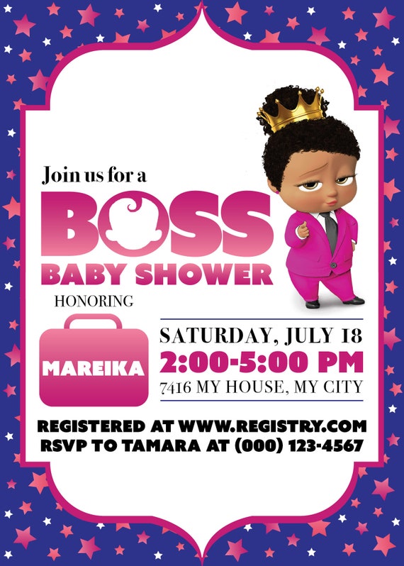 boss baby baby shower invitations