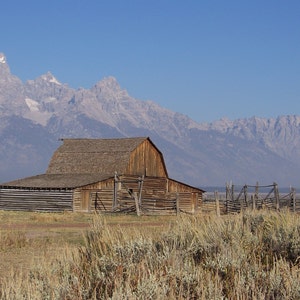 Photographie numérique fichier « Grange dans le Tetons »
