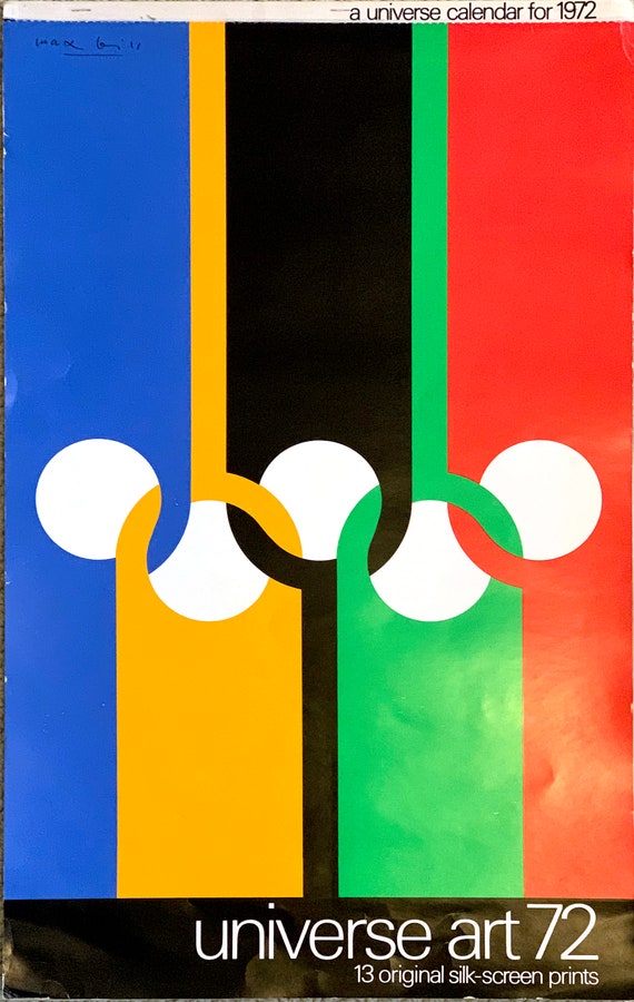 Mid-century Modern, Contemporary Silk Screen Print, Hans Dietrich Froese,  From Universe Art 1972 Calendar August - Etsy