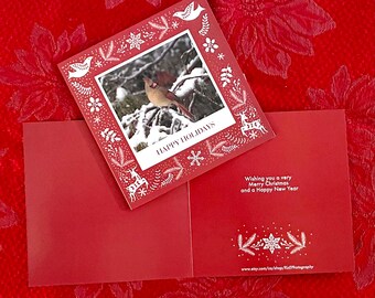 Cardinal in a Tree Christmas Card