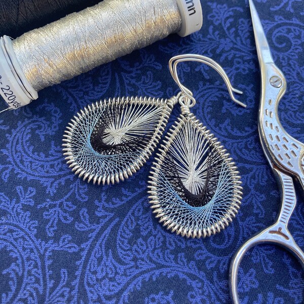 thumbnail image 2 of 925 Sterling Silver Plated Teardrop Dangle Earrings For Women - Hook Hoop Threader Style (Silver Or Gold) 2 of 6