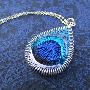 Blue Jay Feather Necklace - Hand Woven