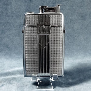evans cigarette case lighter combo Vintage Silver Blue Combination Compact Refillable Vintage Evans Lighter & Cigarette