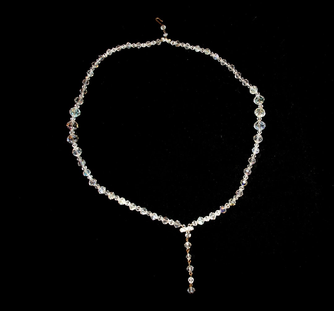 Vintage AB Crystal Necklace Aurora Borealis 1930's Etsy