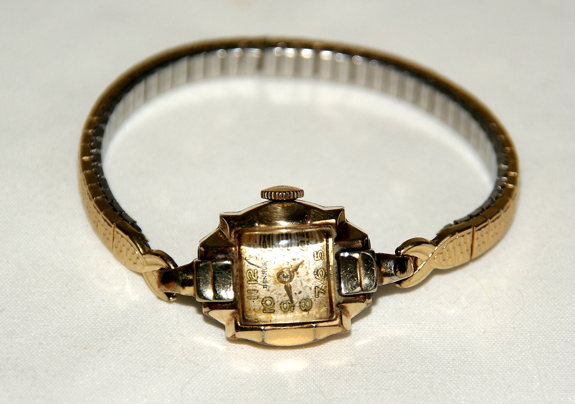 1940's Women's Benrus Watch, Vintage Mid Century 10K RGP