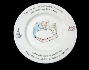 Vintage Wedgwood Beatrix Potter Peter Rabbit Plate, Collectible Children's Child's Bread and Butter Plate, Made in England Fredrick Warne&Co