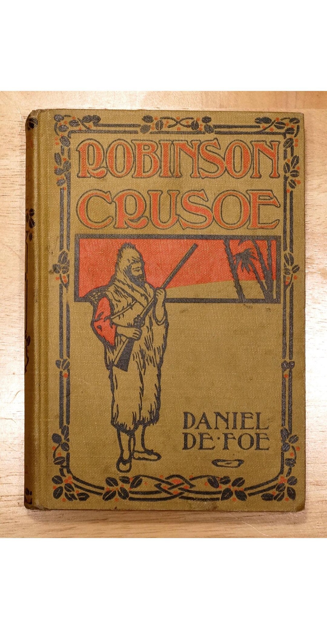 RARE Antique Book Robinson Crusoe by Daniel Defoe, 1900s Vintage ...