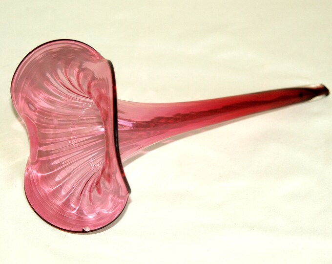 Vintage Epergne Horn Replacement, 8 Cranberry Epergne Trumpet Insert