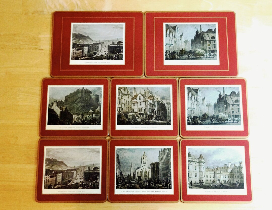 Vintage 1980's Set of 8 PIMPERNEL Place Mats Serving Mats Edinburgh